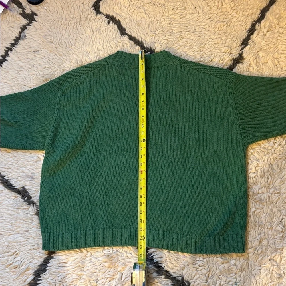 Green V-Neck Women's Sweater